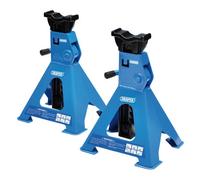 Draper 6 Tonne Axle Stand Pair With Ratchet Adjustment, Large Saddle, Wide Base & Secure Support System