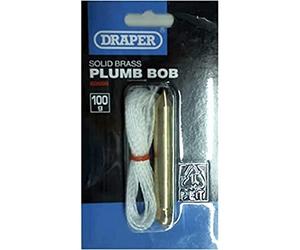 Draper 60698 Expert Brass Plumb Bob with 5m Nylon Line, 100g , Blue