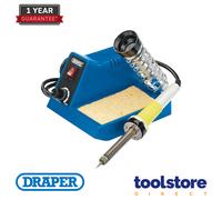 Draper 230v Soldering Station | 40 W Multipurpose Soldering-iron Stand | Overheat Protection | Tip Sponge | Heat Output Dial | 61478