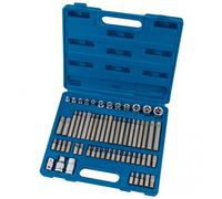 Draper 63376 Mechanic's Comprising TX-Star and Hexagon Bits, Silver, Set of 61 Pieces