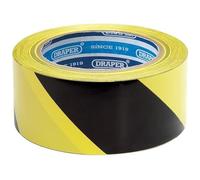 Adhesive Hazard Tape Roll, 33m x 50mm, Black and Yellow