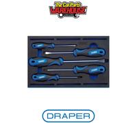 Draper 63400 Softgrip Screwdriver 5 Piece Set in 1/4 Eva Insert Tray