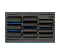 Draper 63483 1/2" Square Drive Deep Impact Socket 11 Piece Set in 1/4 Eva Insert Tray , Blue