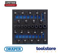 Draper Expert 28 Piece 1/2" Drive Torx & Hex Impact Socket Set in Foam Tray