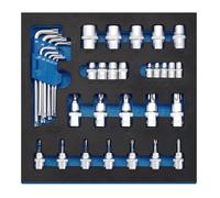 Draper 63512 Screwdriver Insert Bits and Draper TX-Star Keys 35 Piece Set in 1/4 Drawer Eva Insert Tray