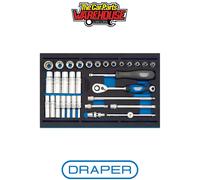 Draper Socket Set 63532 - 32-piece 1/4" Drive - EVA Insert Tray - Blue