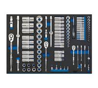 Draper 63539 Socket Set in Full Plus Drawer EVA Insert Tray, 1/4", 3/8" & 1/2" (