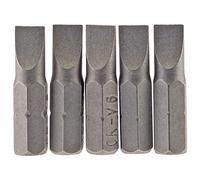 Draper 64011 6mm 1/4" Hex Plain Slot Insert Bit 25mm Long (5 Piece)