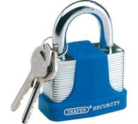 Draper 64180 Laminated Steel Padlock and 2 Keys with Hardened Shackle/Bumper 40 mm,Blue