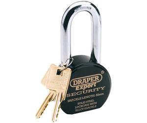 Draper 64207 Expert Heavy Duty Stainless Steel Padlock and 2 Keys 63 mm