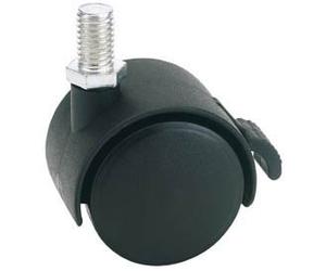 Draper 65465 40mm Diameter Twin Nylon Castor with Brake - S.W.L 25Kg