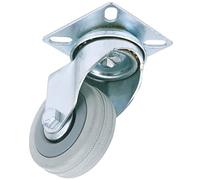 Draper 65468 50mm Dia. Swivel Plate Fixing Rubber Castor-S.W.L 50Kg 50 mm