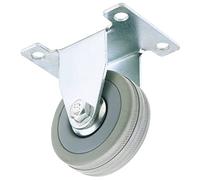 Draper Fixed Plate Fixing Rubber Wheeled Castor 50mm