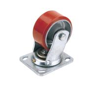 Draper 65523 100mm Dia. Swivel Plate Fixing Heavy Duty Polyurethane Wheel - S.W.