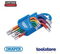 Draper 66126 9 Piece Metric Multi Coloured Hexagon Allen Key Set