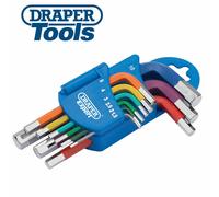 Draper 66126 9PC Metric Multi Coloured Short Arm Hexagon Allen Key Set