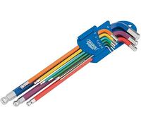 Draper Metric Coloured Extra Long Hex. and Ball End Key Set (9 Piece) 66134