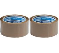 Draper 66m x 50mm Packing Tape Roll | Parcel Tape | Box Sellotape | Packaging Tape Strong | 63388 (Pack of 2)