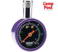Draper 69923 Tyre Pressure Gauge High Quality Hand Held Dial 42mm Bezel 0-60 PSI