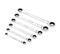Draper 6PC RATCHET RING SPANNER SET 27741 27741 HI-TORQÂ Metric Double Ratchet Ring Spanner Set (6 Piece)