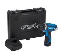 Draper 70328 Cordless Combi Drill Driver Charger 12V Li-ion Battery + Case