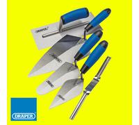 DRAPER 5PC SOFT GRIP TRADEMAN TROWEL SET BRICK PLASTERING BUILDER POINTING 70372