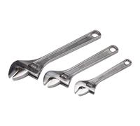 Draper Adjustable Wrench Set 70409 - 3 Piece, Silver