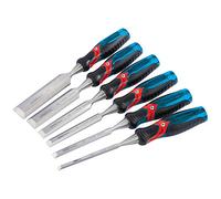 DRAPER EXPERT 6 Piece Soft Grip Pound Thru Wood Chisel Set Metal End Caps 70419