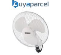 Draper 70975 230V Oscillating Wall Mounted Fan With Remote Control 16in/400Mm 3 Speed each 1