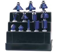Draper 72892 12 Piece 1/4" Tct Router Bit Set