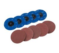 Draper SD3AB Assorted Aluminium Oxide Sanding Discs, Blue, 75 mm, Set of 10 Piece