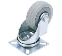 Draper Swivel Plate Fixing Rubber Wheeled Castor 75mm