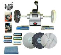 Draper 8" 550W Bench Grinder Polisher with Pro-Max 8" Metal Polishing Kit