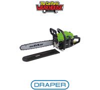 Draper 45cc Petrol Chainsaw | 1.7KW 2 Stroke 11000 RPM Engine | 450mm 18" Oregon Bar® | Easy Recoil Start | Pruning Gardening Tool | Powerful Tree Cutter | 80103