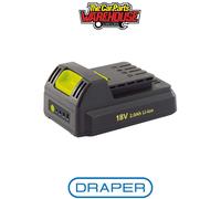Draper 80628 18V Li-Ion Battery Pack 2Ah each