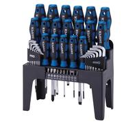 Draper 44 Piece Precision Screwdriver Hex Key and Bit Set | Soft Grip Drivers Hand Tools | DIY and Professional Kit | Tool Stand | Magnetic Tips | 81294