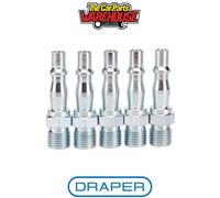 Draper 81296 1/4in Bsp Male Coupling Screw Adaptors (Pack Of 5) per card