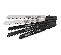 Draper 81734 Expert 5 Piece Assorted Jigsaw Blade Set, 230 V, Black and Silver