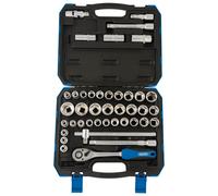 Draper 82136 1/2" Sq. Dr. Combined MM/AF Socket Set (41 Piece)
