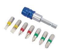 Draper 82400 Coloured Screwdriver Bit Set with Magnetic Holder (8 Piece)