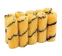 Draper 82550 100mm Tiger Stripe Paint Roller Sleeves (Pack of 10), Yellow