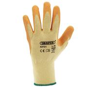 Draper 82721 Heavy Duty Latex Coated Work Gloves Large Orange per pair