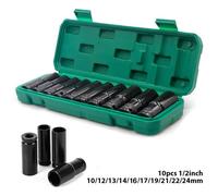 Draper 83096 Metric Deep Impact Socket Set 1/2in Sq. Dr. (10 Piece) per set