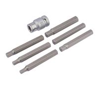 Hexagon Bit Set and Holder, 1/2"" Sq. Dr., 6 - 12mm (7 Piece)