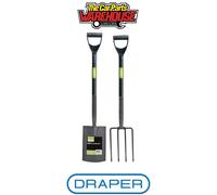 Draper 83971 Carbon Steel Garden Fork and Spade Set Black