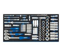 Socket Set in Full Drawer EVA Insert Tray, 1/4"", 3/8"", and 1/2"" (84 Piece)