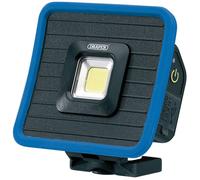 Draper 88595 COB LED Rechargeable Mini Flood Light and Power Bank with Magnetic Base and Hanging Hook, 10W, 1000 Lumens, Blue, USB-C Cable Supplied