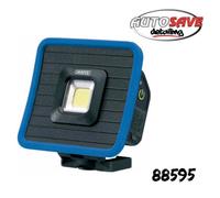 Draper 88595 COB LED Rechargeable Mini Flood Light and Power Bank with Magnetic Base and Hanging Hook, 10W, 1000 Lumens, Blue, USB-C Cable Supplied