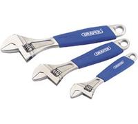 Draper 6", 8", 10" Adjustable 3 Piece Metric Marked Wrench Spanners Set 88598