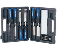 Draper Expert 88605 8 Piece Wood Chisel Set With Sharpening Stone & Honing Guide